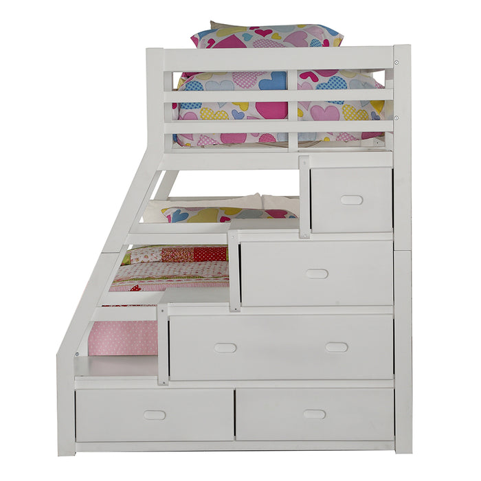 Bunk Bed (T/F) w/Trundle (Full) & Storage