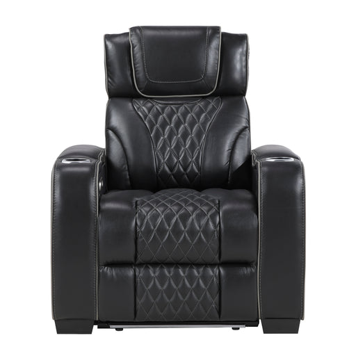Apex-Power Reclining Chair with Power Headrest, Storage Arms with Cup Holders, Air Massage and Heat, LED Lighting and Charging Ports image