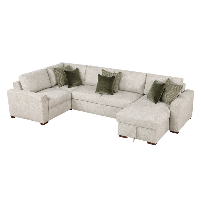Isla-(5)4-Piece Sectional with Convertible and Reversible Chaise, Hidden Storage, Click Motion Back image
