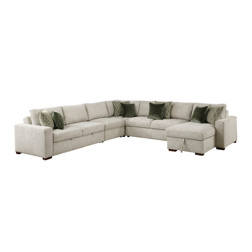 Isla-(6)5-Piece Sectional with Reversible Chaise and Pull-out Bed image