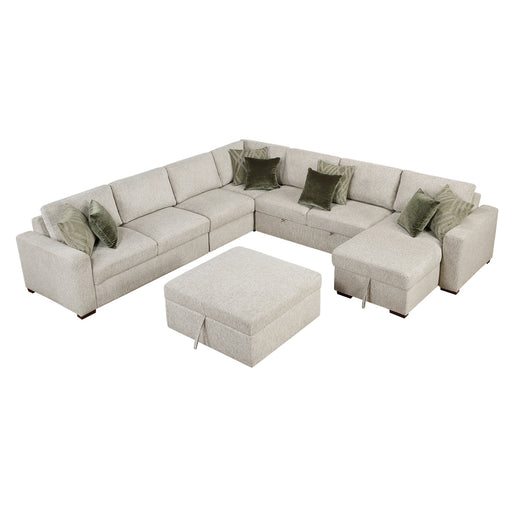 Isla-(7)6-Piece Sectional with Reversible Chaise, Pull-out Bed and Ottoman image