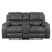 Newnan-Double Glider Reclining Love Seat with Center Console, Receptacles and USB Ports image