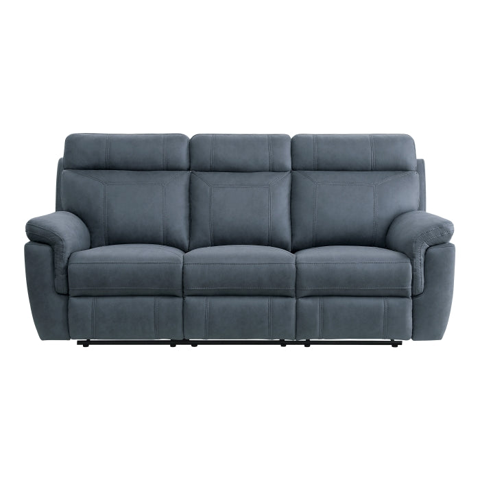 9301BUE-3 - Double Reclining Sofa with Center Drop-Down Cup Holders