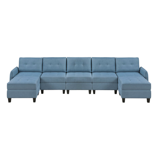 Garren-(7)7-Piece Sectional with Storage and Two Ottomans image