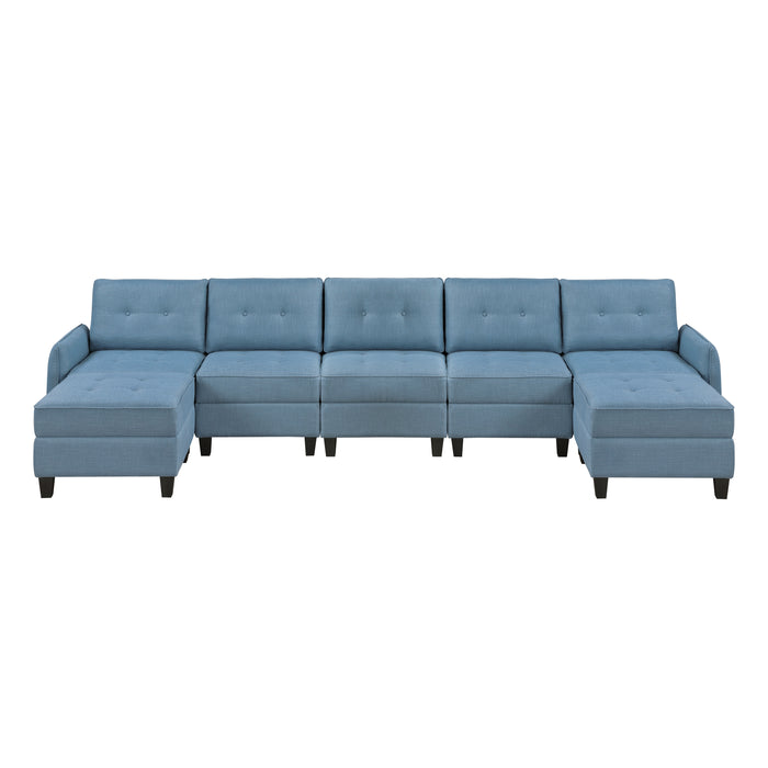 Garren-(7)7-Piece Sectional with Storage and Two Ottomans image