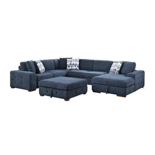 Raife-(5)5-Piece Sectional with Right Chaise and Storage Ottoman image
