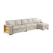 Pompano-(3)Sectional with Right Chaise, Pull-out Bed, Hidden Storages and Shelves, Charging Ports image