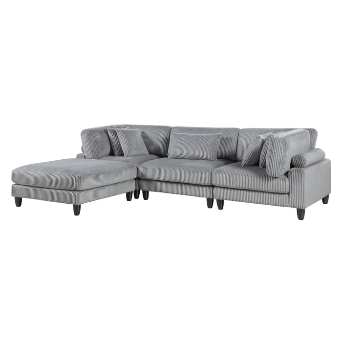 Robstown-(4)4-Piece Modular Sectional with Ottoman image