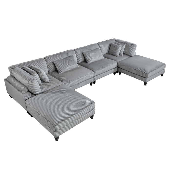 Robstown-(6)6-Piece Modular Sectional with Ottomans image