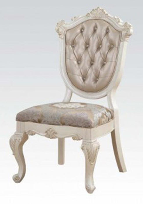 Acme Chantelle Side Chair in Rose Gold and Pearl White (Set of 2) 63542 image