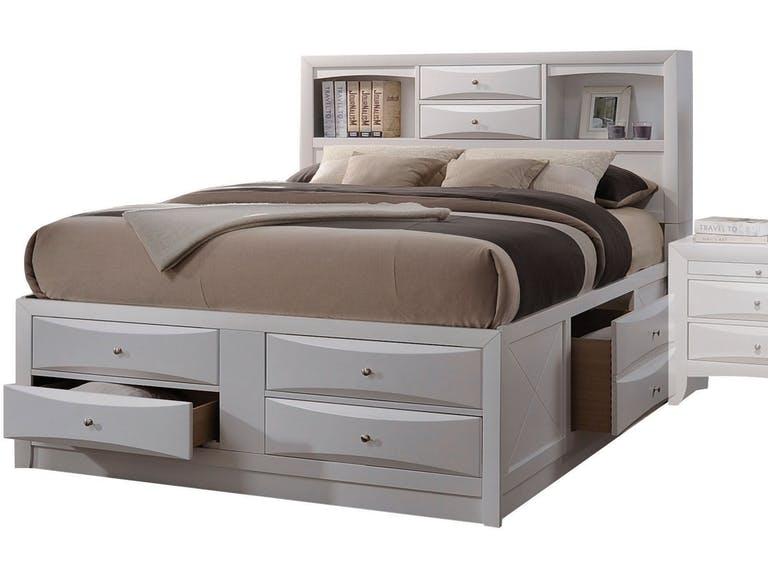 Acme Ireland King Storage Bed in White 21696EK
