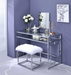 Carenze II White Faux Fur & Chrome Vanity Set image