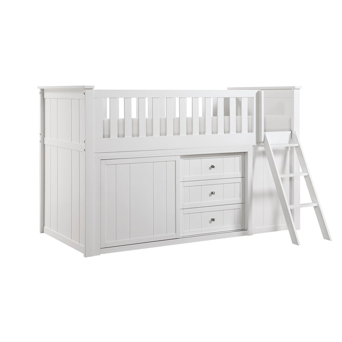 Galen-(6) Low Loft Bunk with Bookcase and 2 Dressers image