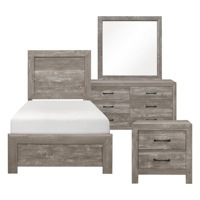 Corbin Twin & Queen 4 & 5 Piece Bed Set Gray & Natural image