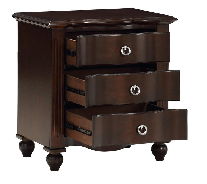 Homelegance Furniture Meghan 3-Drawer Nightstand in Espresso