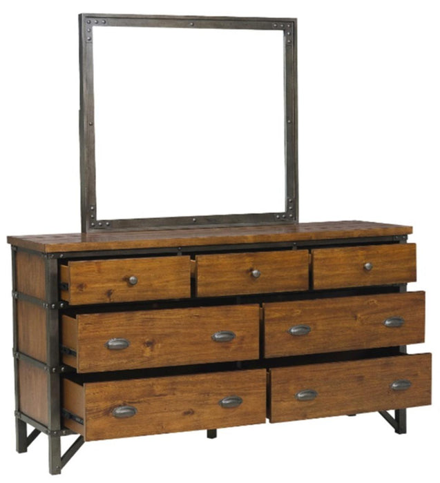 Homelegance Holverson Dresser in Rustic Brown & Gunmetal 1715-5