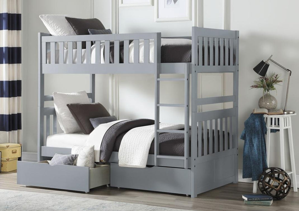 Homelegance Orion Twin/Twin Bunk Bed with Storage Boxes in Gray B2063-1*T