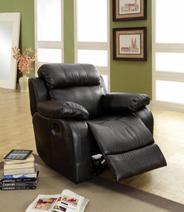 Homelegance Furniture Marille Double Glider Reclining Chair in Black