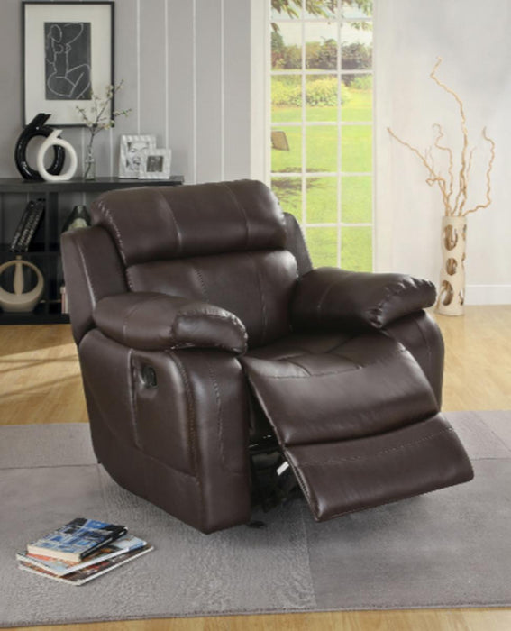 Homelegance Furniture Marille Double Glider Reclining Chair in Brown
