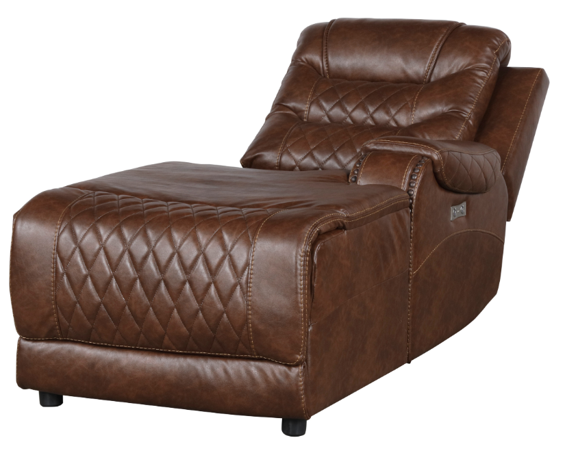 Homelegance Furniture Putnam Power Right Side Reclining Chaise with USB Port in Brown 9405BR-RCPW