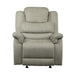 Homelegance Furniture Shola Glider Reclining Chair in Gray image