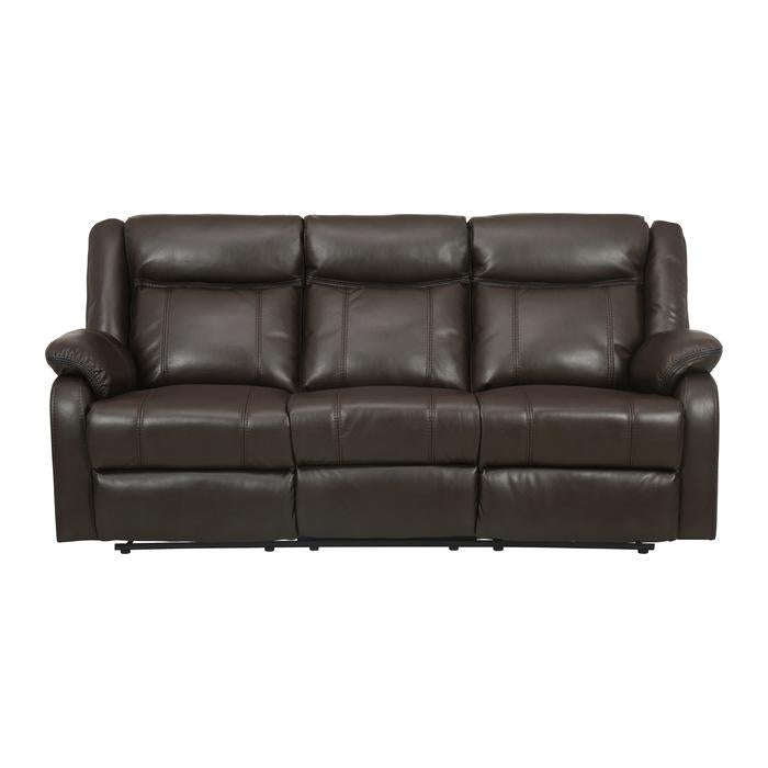 Homelegance Furniture Jude Double Glider Recliner Sofa in Brown 8201BRW-3 image