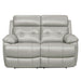 Homelegance Furniture Lambent Double Reclining Loveseat in Silver Gray image