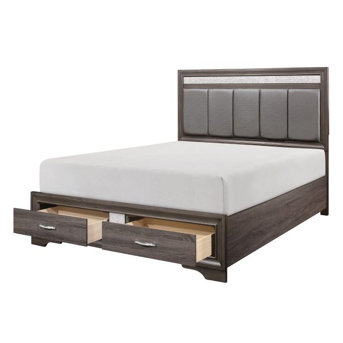 Luster (3) Queen Platform Bed with Footboard Storage