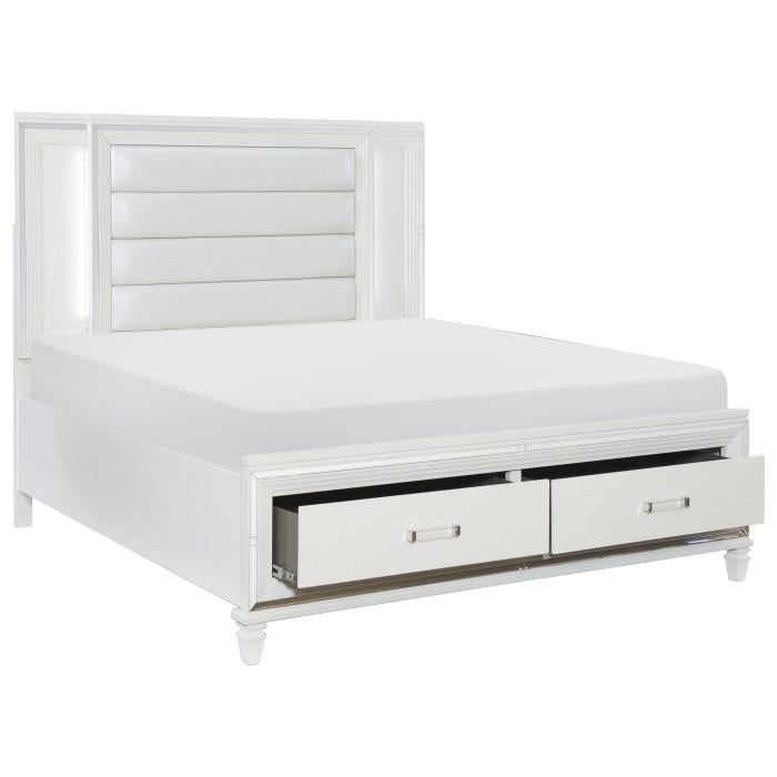 Tamsin (3) California King Platform Bed with LED Lighting and Footboard Storage