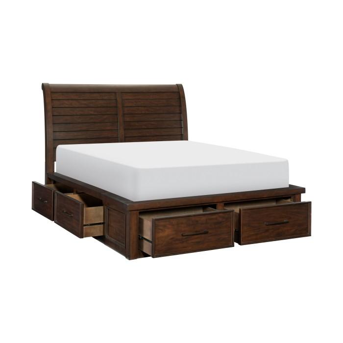 Logandale (4) Queen Platform Bed with Footboard Storage