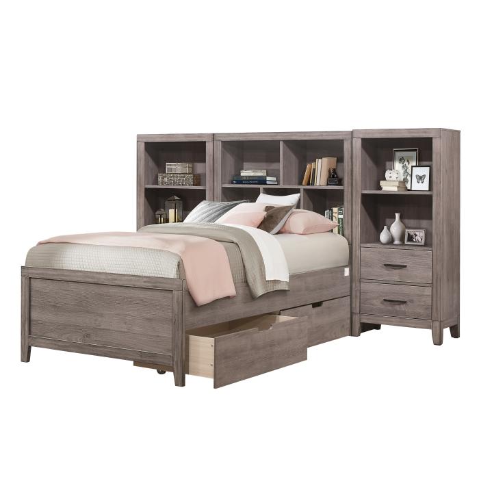 Woodrow 4pc Set Twin Wall Bed with Toy Boxes (TB+2PNS+TFT)