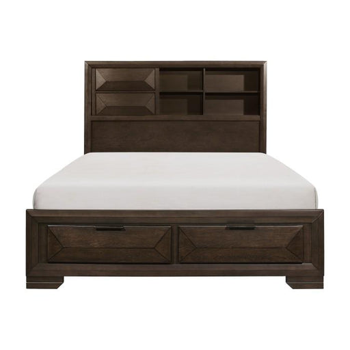 Chesky King Bookcase Bed with Footboard Storage in Warm Espresso 1753K-1EK image