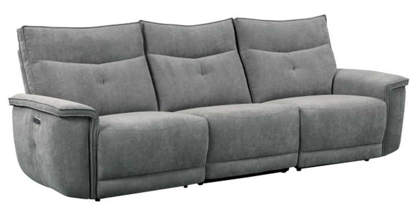 Tesoro Power Double Reclining Sofa w/ Power Headrests in Dark Gray 9509DG-3PWH