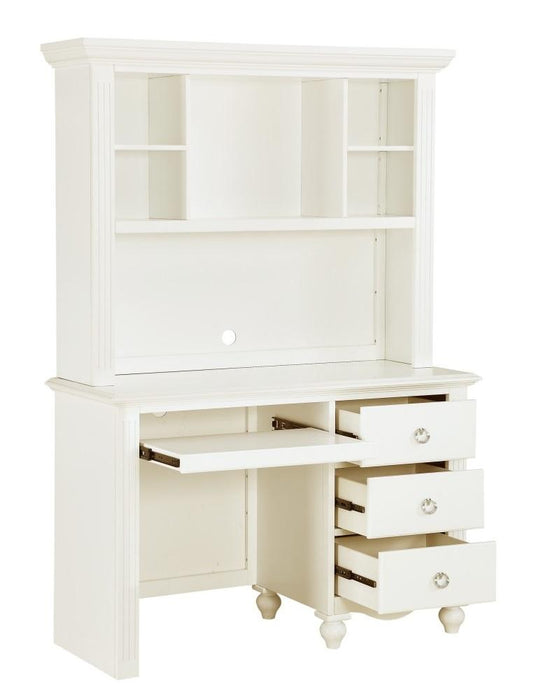 Meghan Writing Hutch/ Desk Set in White 2058WH-14