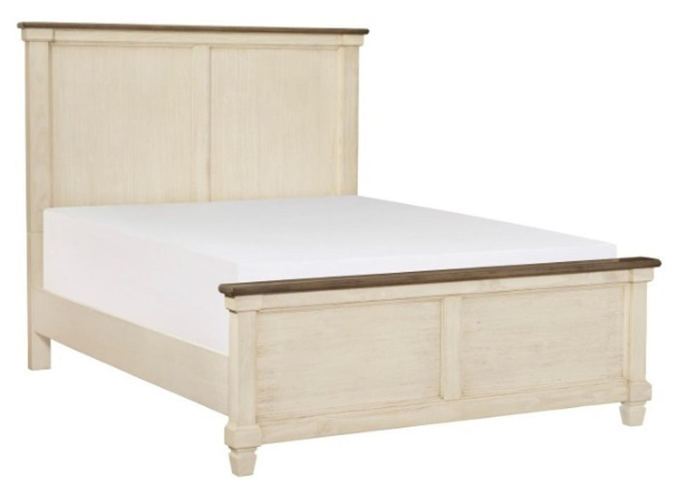 Weaver King Panel Bed in Antique White 1626K-1EK