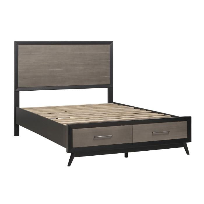 Raku (3)Eastern King Platform Bed with Footboard Storage