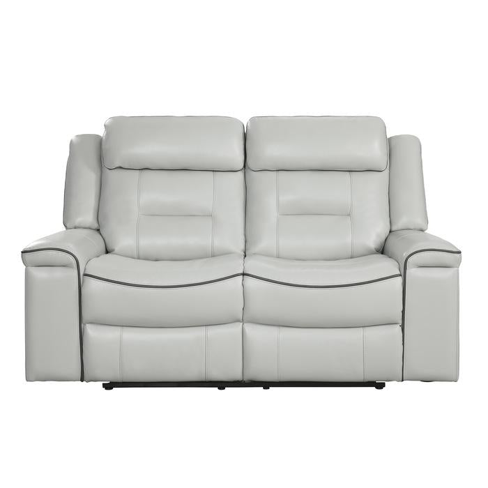 Darwan Double Lay Flat Reclining Loveseat in Light Gray image