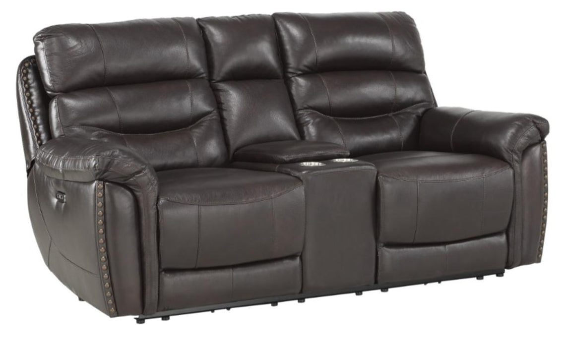 Lance Power Double Reclining Loveseat with Power Headrests in Brown 9527BRW-2PWH