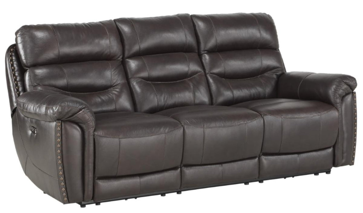 Lance Power Double Reclining Sofa with Power Headrests in Brown 9527BRW-3PWH