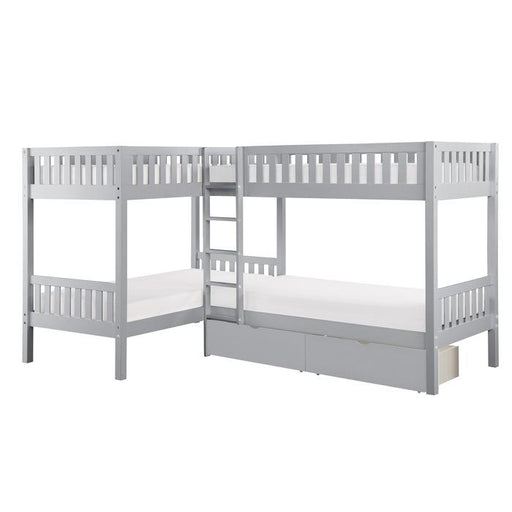 B2063CN-1T - (4) Corner Bunk Bed with Storage Boxes image