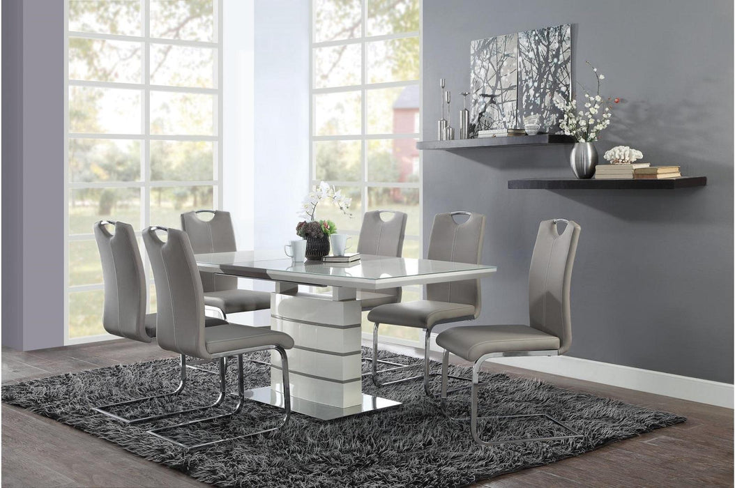 Glissand Dining Table in White & Gray 5599-71