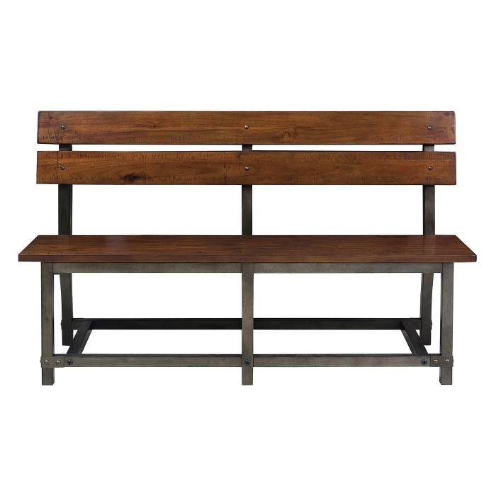 Holverson Bench w/ Back in Rustic Brown 1715-BH image