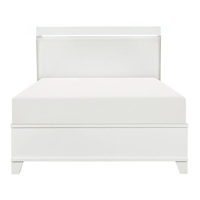 Kerren Queen Platform Bed in White 1678W-1