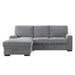 Homelegance Furniture Morelia 2pc Sectional with Pull Out Bed and Left Chaise in Dark Gray 9468DG*2LC2R image