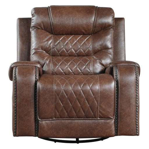 Homelegance Furniture Putnam Swivel Glider Reclining Chair in Brown 9405BR-1 image