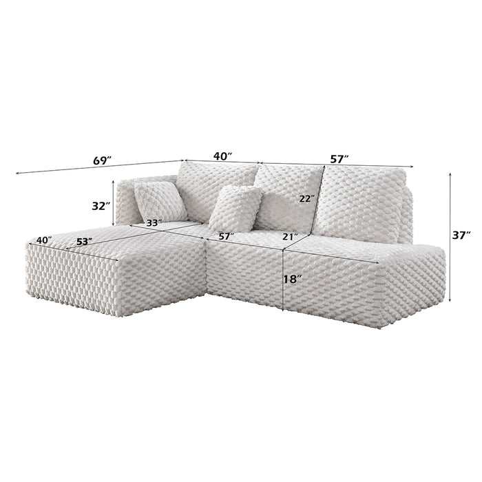 Sectional Sofa w/2Pillows